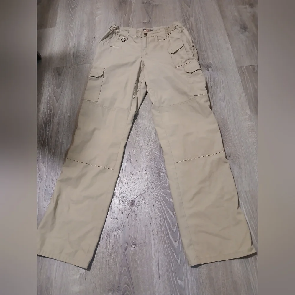 511 Tactile Womens Work Pants. Khaki. Size 10. Fixed Waistband. Many Pockets.